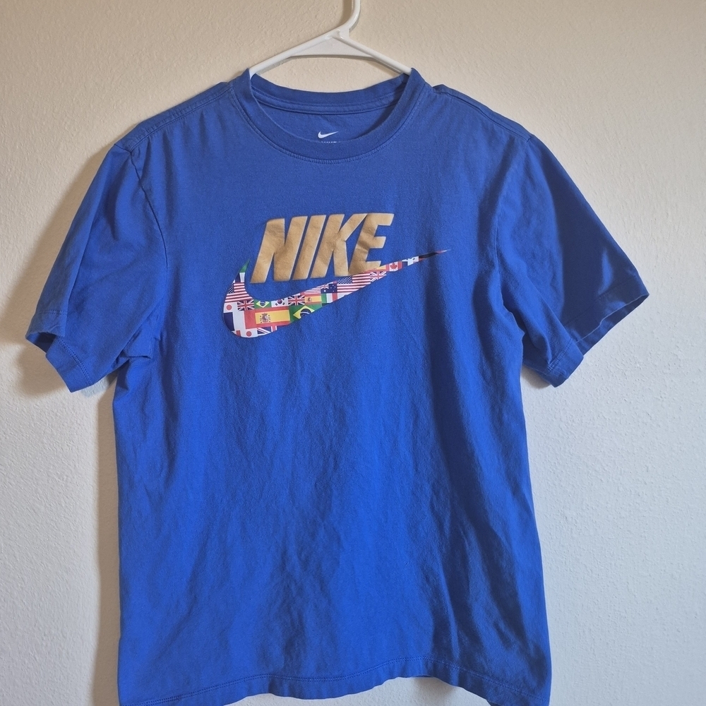 Nike Royal Blue Tee with Multicolor Logo